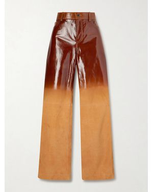 Loewe Dégradé Suede Straight-Leg Trousers - Orange