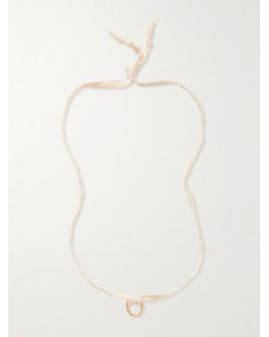 Alighieri The Aria Frayed Cord And-Plated Necklace - White