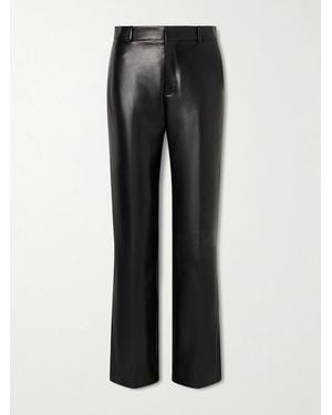 Gucci Leather Straight-Leg Pants - Black
