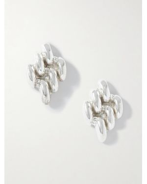 YSSO Mini Chain Link Ohrringe Aus Sterlingsilber - Weiß
