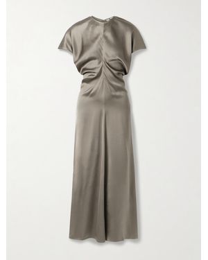toteme brown silk dress Toteme - Slouch Waist Dress bark - 38