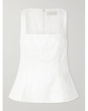 Faithfull the Brand Mina Oberteil Aus Leinen Mit Schößchen - Weiß