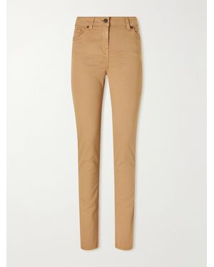 James Purdey & Sons Cotton, Lyocell And Silk-Blend Skinny-Leg Trousers - Natural