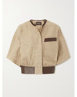 Loro Piana Lyron Leather-Trimmed Linen Jacket - Natural