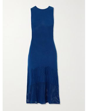 Escvdo Net Sustain Tondero Organic Pima Cotton Midi Dress - Blue