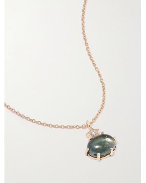 Andrea Fohrman Mini Cosmo 14-Karat, Topaz And Diamond Necklace - White