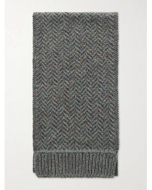 Gabriela Hearst Herringbone Silk And Cashmere-Blend Scarf - Grey