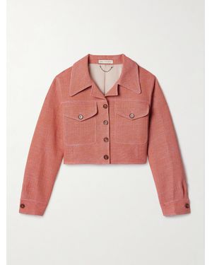 Emilia Wickstead Nics Cropped Cotton-Blend Tweed Jacket - Red