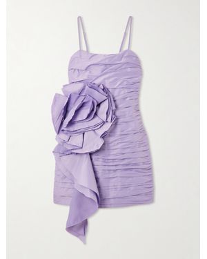 Aje. Potion Spiral Appliquéd Ruched Crepe Mini Dress - Purple