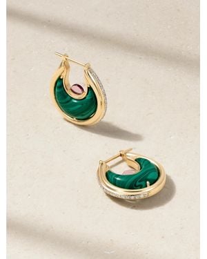 L'Atelier Nawbar Diana Big 18-Karat Multi-Stone Earrings - Green