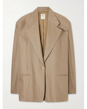 Calvin Klein Avery Oversized Wool-Blend Blazer - Natural