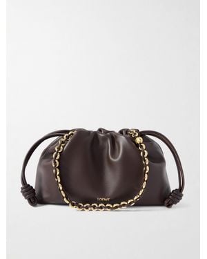 Loewe Flamenco Mittelgroße Clutch Aus Leder - Braun