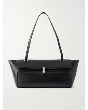SAVETTE Symmetry Trapeze Leather Shoulder Bag - Black