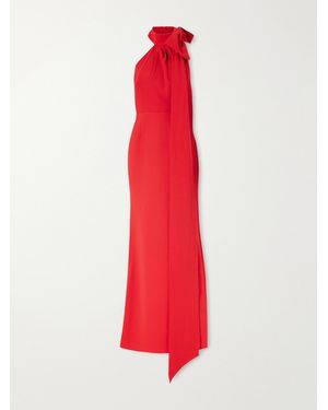 Rebecca Vallance Raziel Bow-Detailed Crepe Gown - Red
