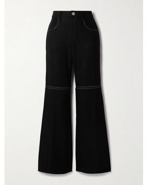 Alix Of Bohemia Bunny Wool Flared Pants - Black