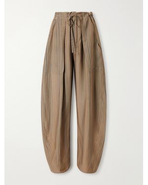 Kallmeyer Clemence Striped Twill Wide-Leg Trousers - Natural