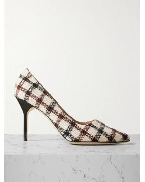 Manolo Blahnik Bb 90 Pumps Aus Kariertem Tweed - Mettallic