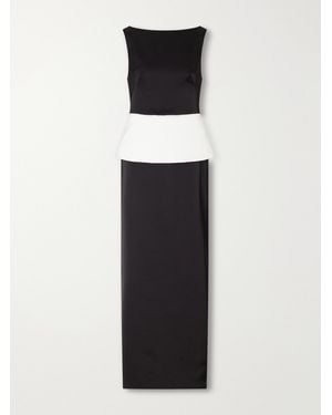 Jonathan Simkhai Sirel Tie-Detailed Peplum Duchess-Satin Gown - White