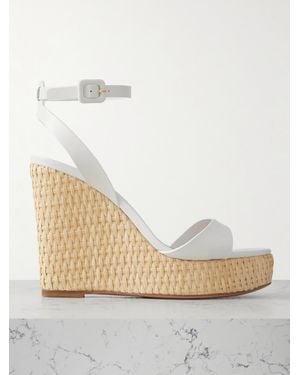 Aquazzura Sunseeker 110 Plateausandalen Aus Leder Mit Keilabsatz - Natur