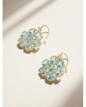 Irene Neuwirth Classic Floret Ohrringe Aus 18 Karat Mit Aquamarinen Und Diamanten - Blau