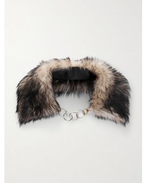 Jil Sander Embellished Shearling Collar - Brown