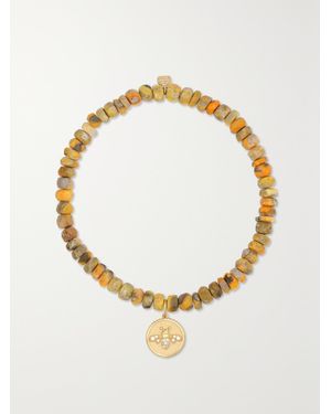 Sydney Evan Tiny Bee 14-Karat, Jasper And Diamond Bracelet - Metallic