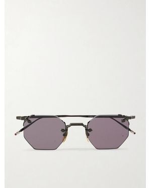 Jacques Marie Mage El Dorado Octagon-Frame Beta Titanium Sunglasses - Black
