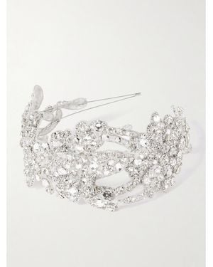 Jennifer Behr Tressa Embellished Rhodium-Plated Headband - White