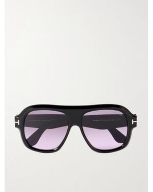 Tom Ford Rhonda Aviator-Style Acetate Sunglasses - Black