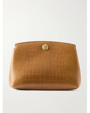 Liffner Pushlock Croc-Effect Leather Clutch - Natural