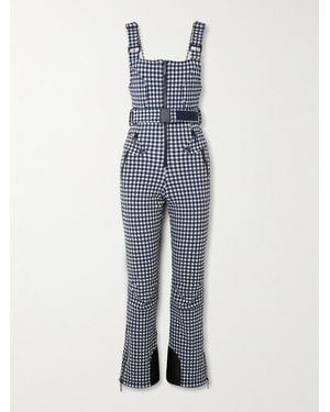 CORDOVA Fernie Belted Gingham Seersucker Ski Salopettes - Blue