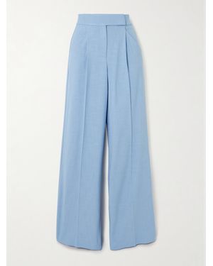 Veronica Beard Marbeau Hose Mit Weitem Bein Aus Webstoff Mit Falten - Blau