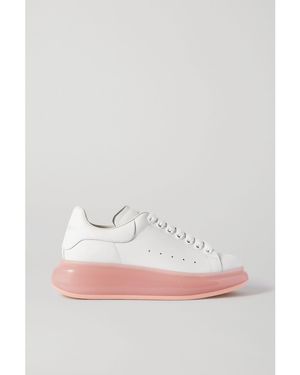 McQueen Leather Exaggerated-Sole Sneakers - Gray