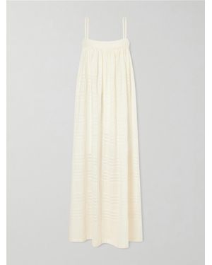 lemlem Eda Striped Cotton-Gauze Midi Dress - White