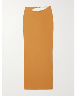Christopher Esber Buckled Cutout Jersey Maxi Skirt - Orange