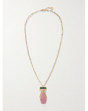 La DoubleJ Bridge Portal-Plated, Thulite And Zoisite Necklace - Natural