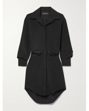 Brandon Maxwell The Vera Silk-Crepe Mini Shirt Dress - Black