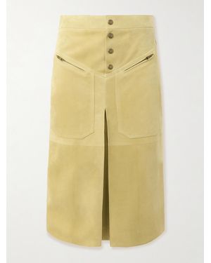 Chloé Midirock Aus Veloursleder Mit Falten - Gelb