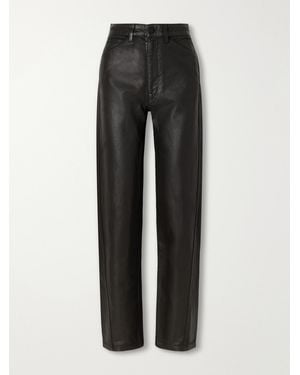 Lemaire Five Pockets Twisted Coated Mid-Rise Straight-Leg Jeans - Black