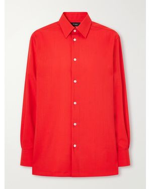 Willy Chavarria Wool-Twill Shirt - Red