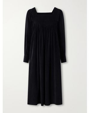 Thierry Colson Tatiana Cotton And Wool-Blend Corduroy Midi Dress - Black