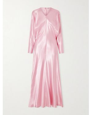 FFORME Naomie Draped Hammered-Satin Maxi Dress - Pink