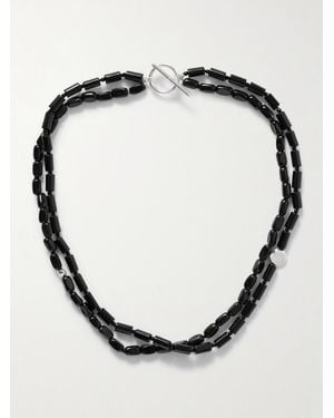 AGMES Willa Sterling Onyx Necklace - Black