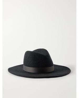 Gigi Burris Millinery Jeanne Satin-Trimmed Wool And Cotton-Blend Felt Hat - Black