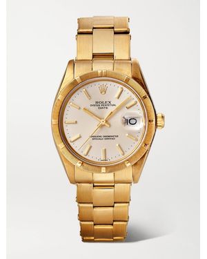 Stephanie Windsor Rolex Vintage 1975 Oyster Perpetual Date 34Mm Automatic 18-Karat Watch - Metallic