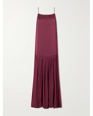 Anine Bing Clementine Silk-Blend Voile Maxi Dress - Purple