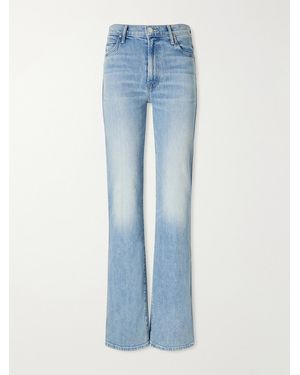 Mother The Kick It Double Sneak Mid-Rise Straight-Leg Jeans - Blue