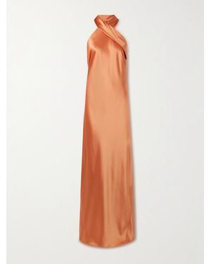 Galvan London Pandora Robe Aus Satin - Weiß