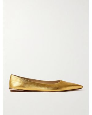 Gabriela Hearst Fleur Ballerinas Aus Metallic-Leder Mit Verzierung - Natur