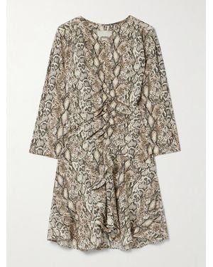 ワンピースその他 ISABEL MARANT Cleora snake print dress Cleora lamé wrap dress in black - Isabel Marant | Mytheresa